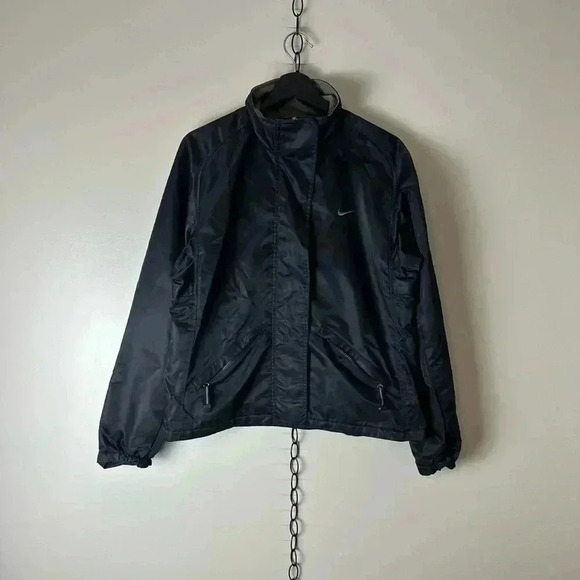 Vintage Nike Black Zip-up Light  Jacket Medium - Picture 1 of 6